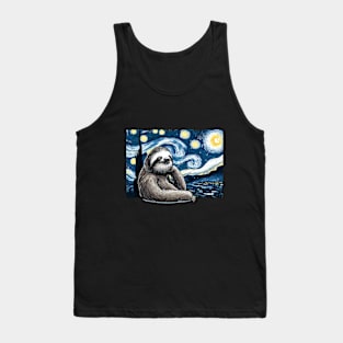 Sloth Starry Night Tank Top